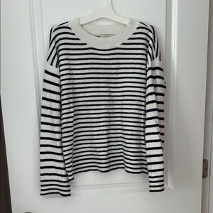 LOFT Navy and White Striped Sweater